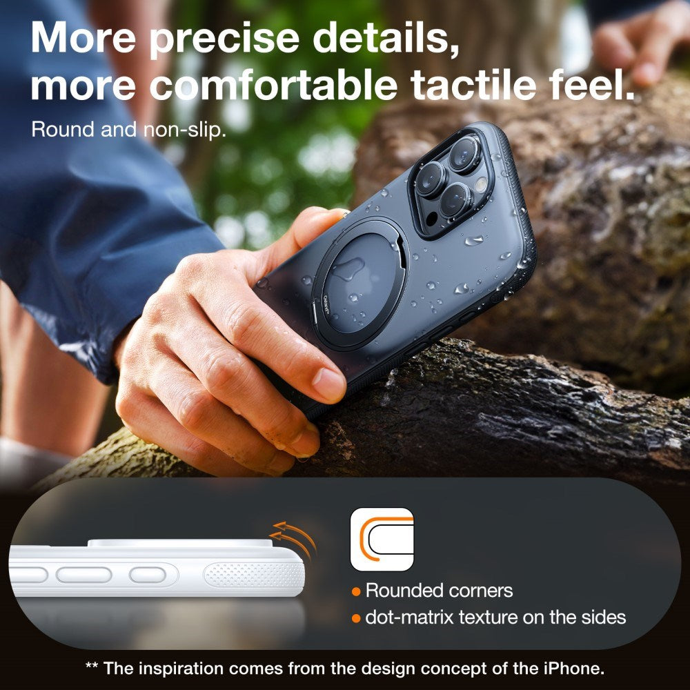 TORRAS - iPhone 16e - Hybrid Plastik Cover m. Kickstand - MagSafe Kompatibel - Sort