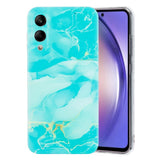 Samsung Galaxy S25 Edge - EIDERWOOD Fleksibelt Plastik Cover m. Marmormønster - Turkis