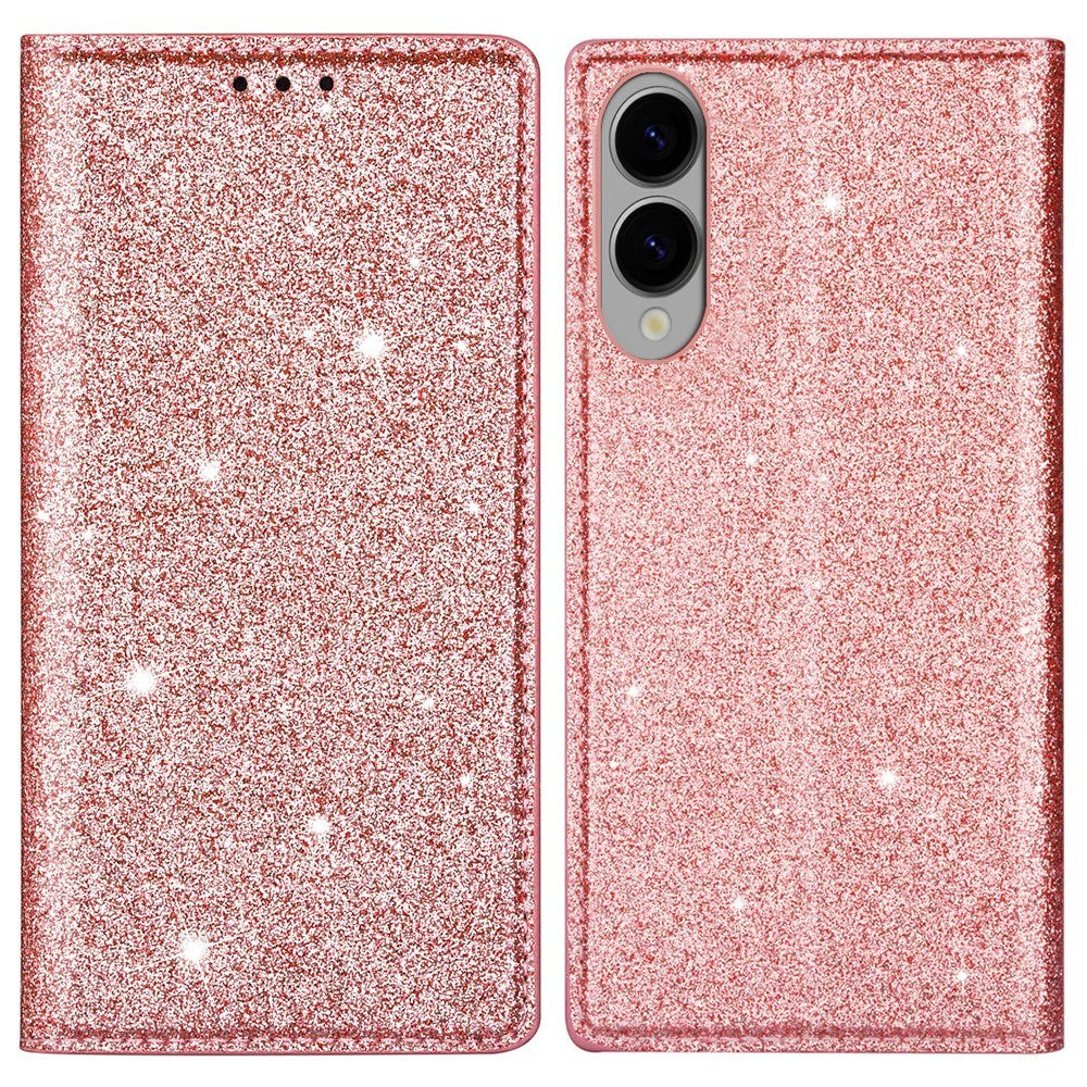 EIDERWOOD Samsung Galaxy S25 Edge Kunstlæder Mobil Cover m. Pung - Glimmer - Rose Gold