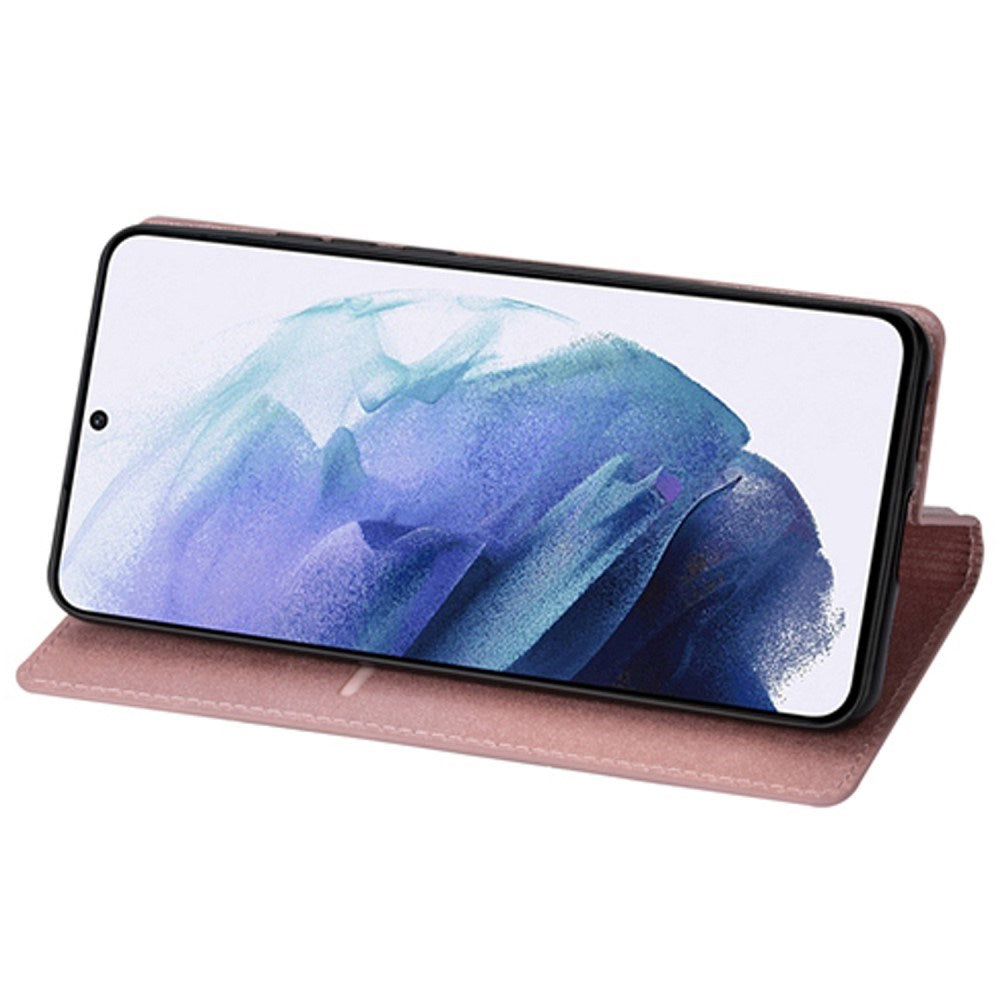 EIDERWOOD Samsung Galaxy S25 Edge Kunstlæder Mobil Cover m. Pung - Glimmer - Rose Gold