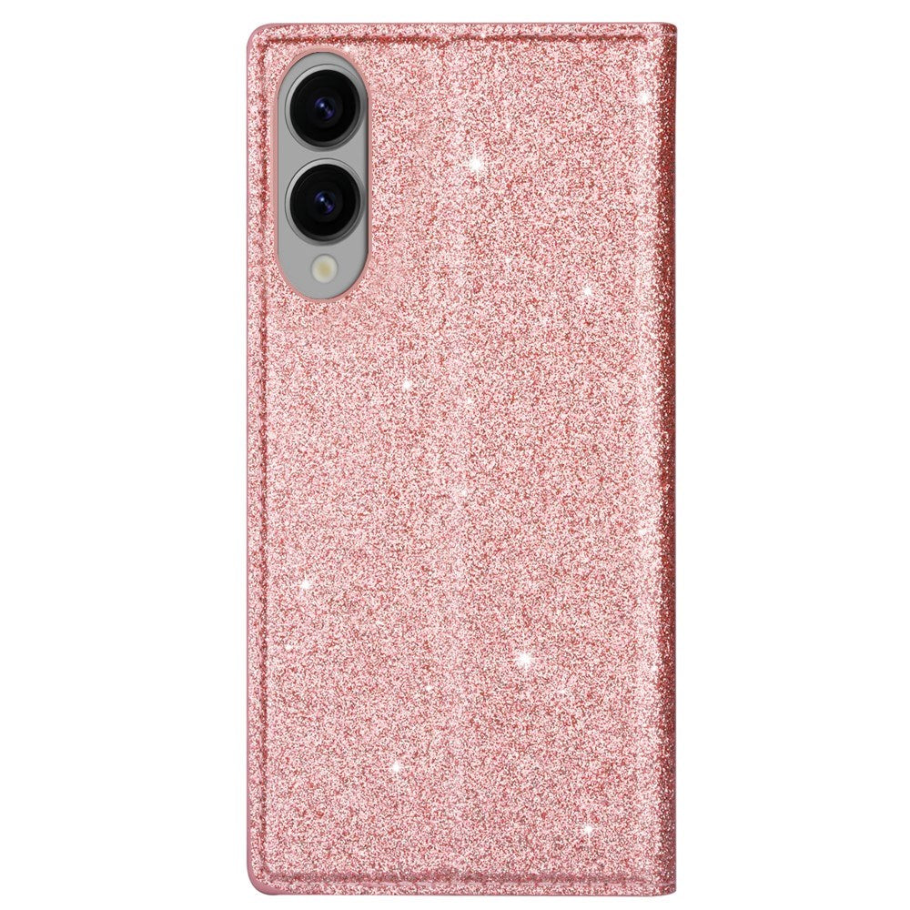 EIDERWOOD Samsung Galaxy S25 Edge Kunstlæder Mobil Cover m. Pung - Glimmer - Rose Gold