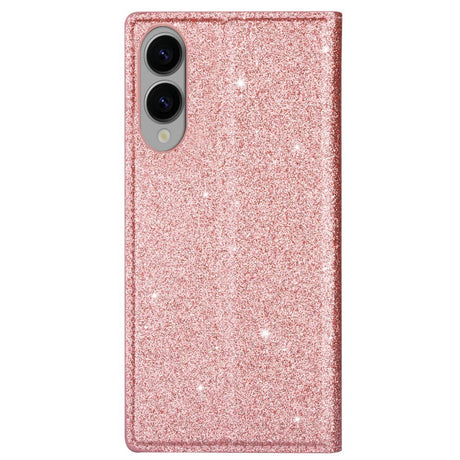 EIDERWOOD Samsung Galaxy S25 Edge Kunstlæder Mobil Cover m. Pung - Glimmer - Rose Gold