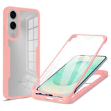 EIDERWOOD Samsung Galaxy S25 Edge Etui med Hel Beskyttelse og Beskyttelsesfilm - Gennemsigtig / Lyserød Kant