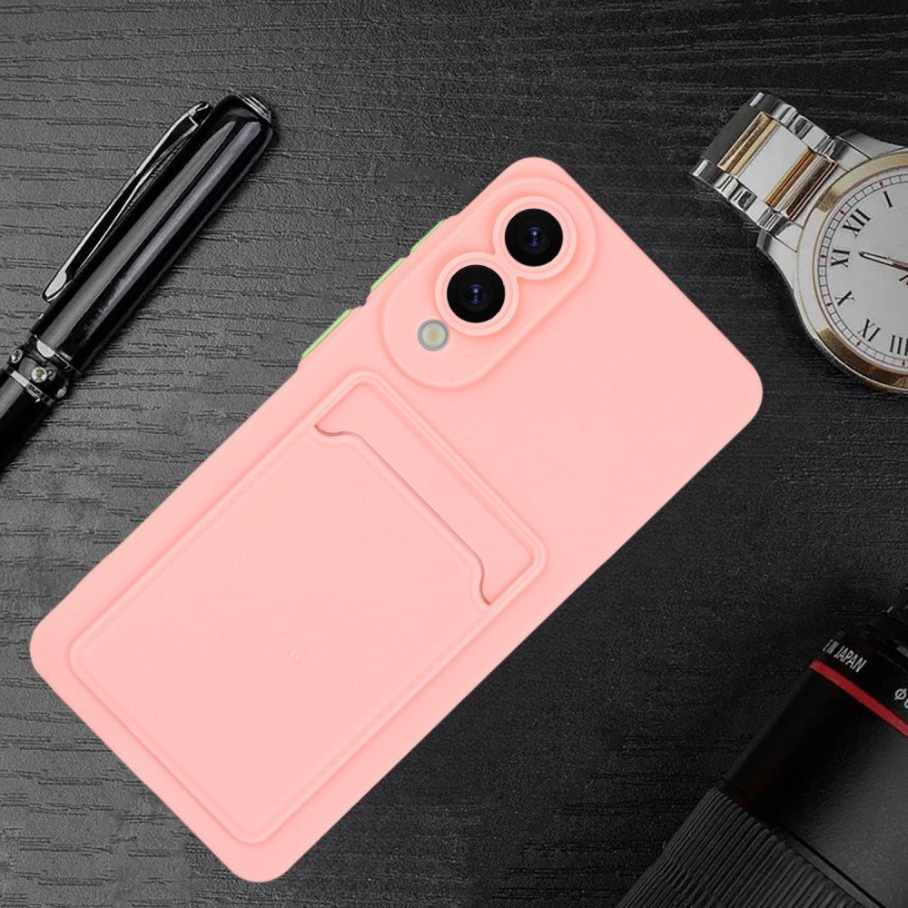 EIDERWOOD - Samsung Galaxy S25 Edge - Fleksibelt Plastik Cover m. Kortholder - Lyserød