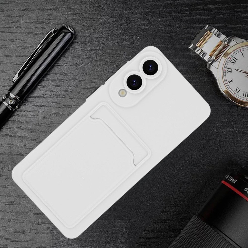 EIDERWOOD - Samsung Galaxy S25 Edge - Fleksibelt Plastik Cover m. Kortholder - Hvid