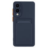 EIDERWOOD - Samsung Galaxy S25 Edge - Fleksibelt Plastik Cover m. Kortholder - Mørkeblå