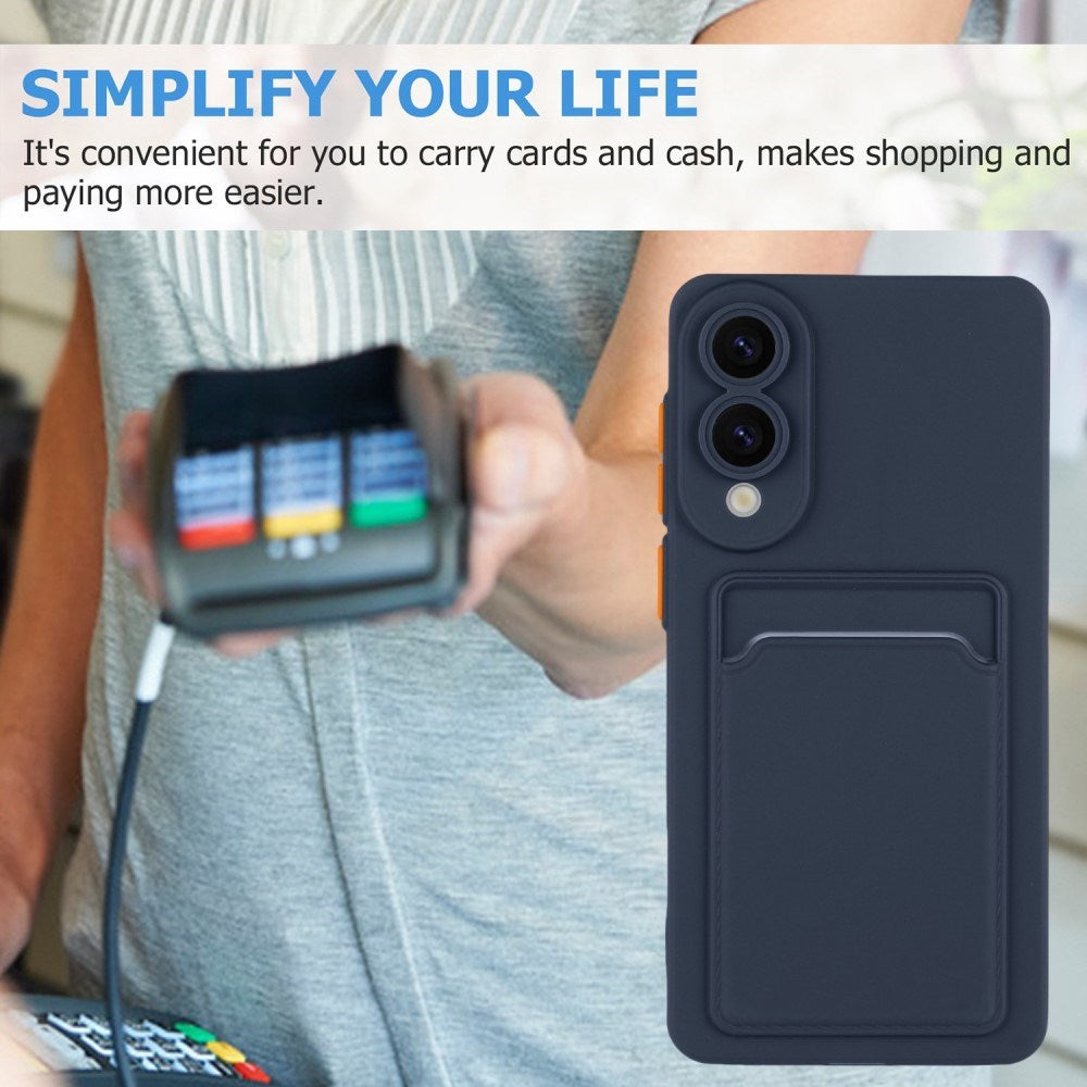 EIDERWOOD - Samsung Galaxy S25 Edge - Fleksibelt Plastik Cover m. Kortholder - Mørkeblå