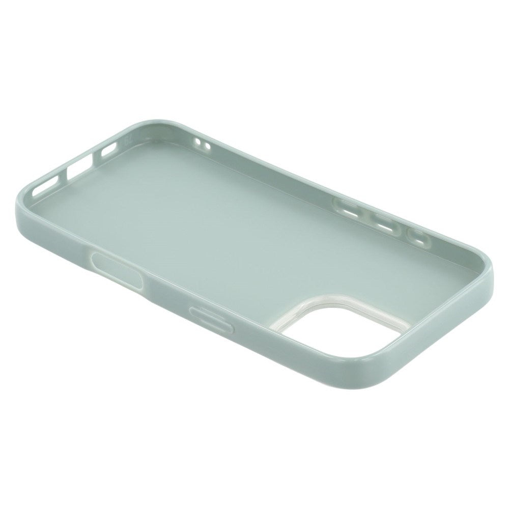 EIDERWOOD IPhone 16 Fleksibelt Plastik Mobil Cover m. Glimmer - Lysegrøn