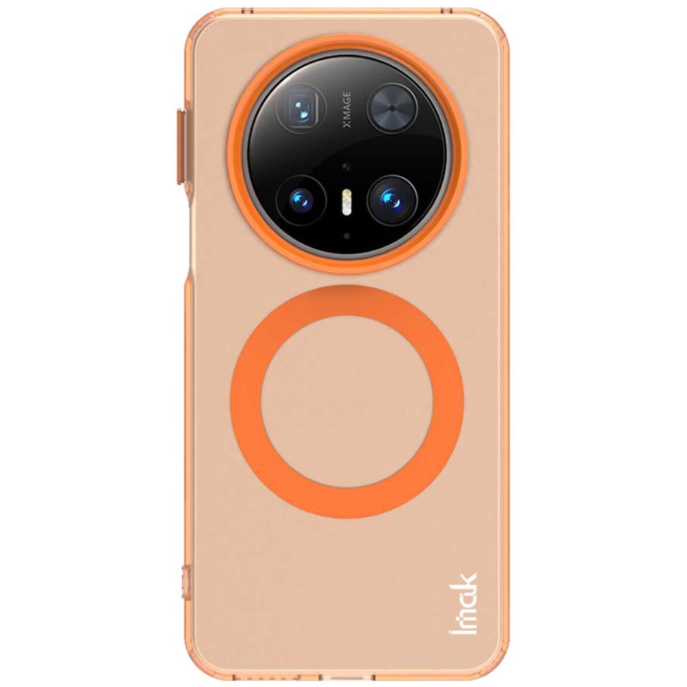 IMAK Huawei Mate 70 Pro+ / 70 Pro Hybrid Plast Bagside Cover - MagSafe Kompatibel - Gennemsigtig / Orange