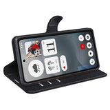 EIDERWOOD - Nothing Phone (3a) - Kunstlæder Flip Cover m. Kortholder & Ståfunktion - Sort