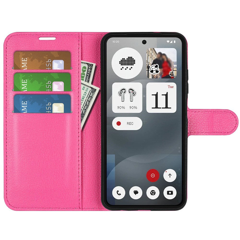 EIDERWOOD - Nothing Phone (3a) - Kunstlæder Flip Cover m. Kortholder & Ståfunktion - Pink