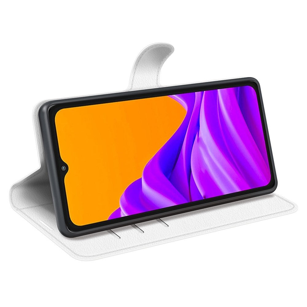 Samsung Galaxy Xcover 7 Pro - EIDERWOOD Kunstlæder Flip Cover m. Kortholder & Ståfunktion - Hvid