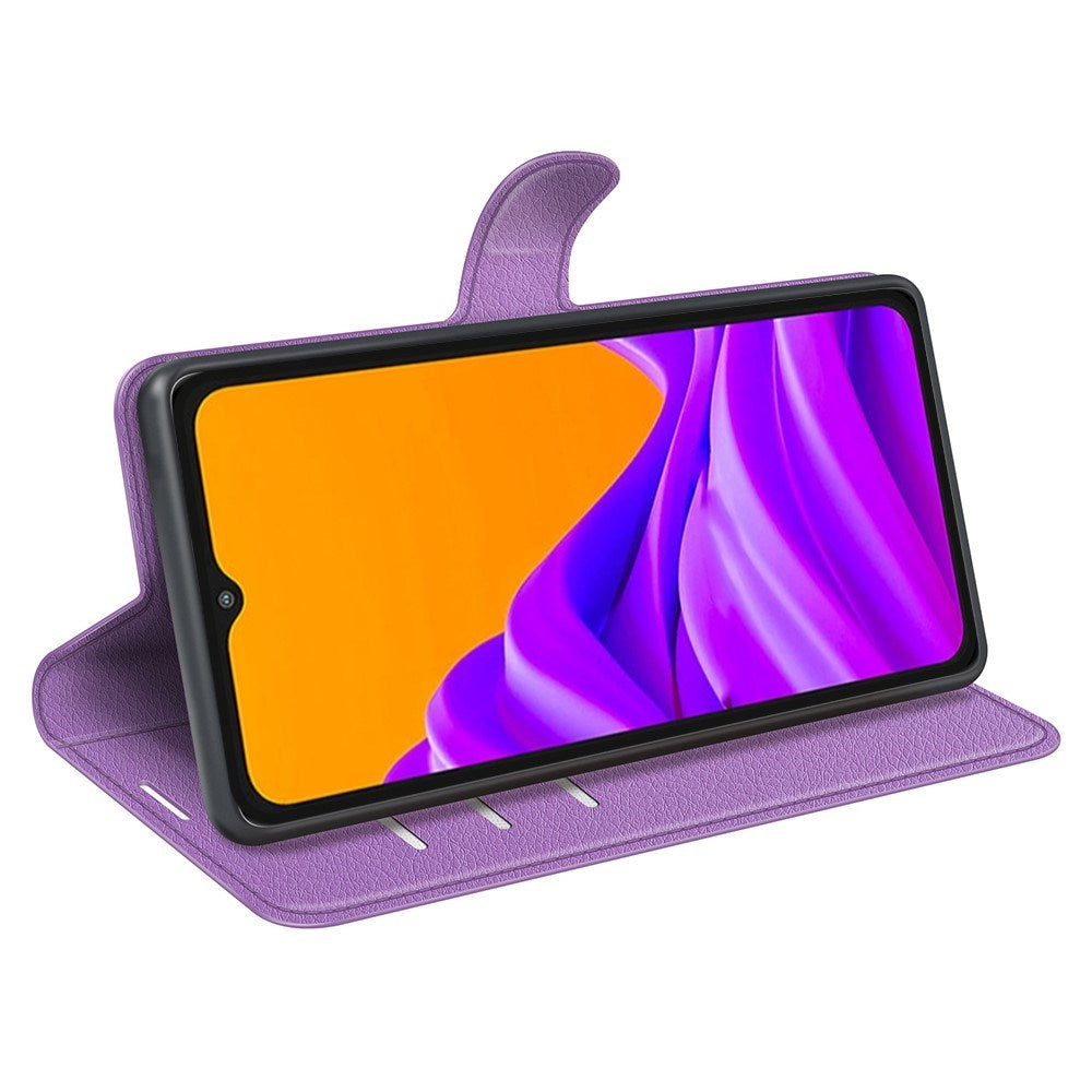 Samsung Galaxy Xcover 7 Pro - EIDERWOOD Kunstlæder Flip Cover m. Kortholder & Ståfunktion - Lilla