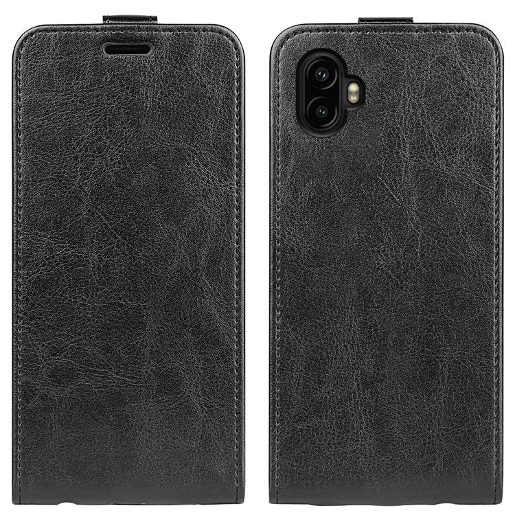 EIDERWOOD Samsung Galaxy Xcover 7 Pro Vertikalt Kunstlæder Flip Cover m. Kortholder - Sort