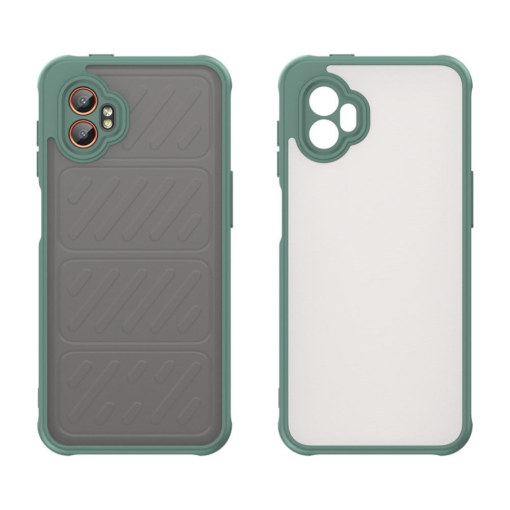 EIDERWOOD Samsung Galaxy Xcover 7 Pro Hybrid Plastik Mobil Cover m. Mat Bagside - Gennemsigtig / Grøn