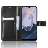 EIDERWOOD Motorola Moto E22 / E22i Blankt Læder Mobil Cover m. Pung & Strop - Sort
