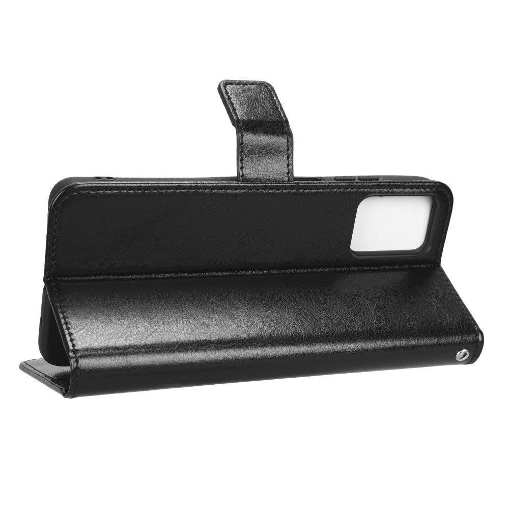 EIDERWOOD Motorola Moto E22 / E22i Blankt Læder Mobil Cover m. Pung & Strop - Sort