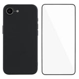 iPhone 17e / 16e Beskyttelsessæt m. Fleksibelt Plast Mobil Cover & Skærmbeskyttelse - Sort