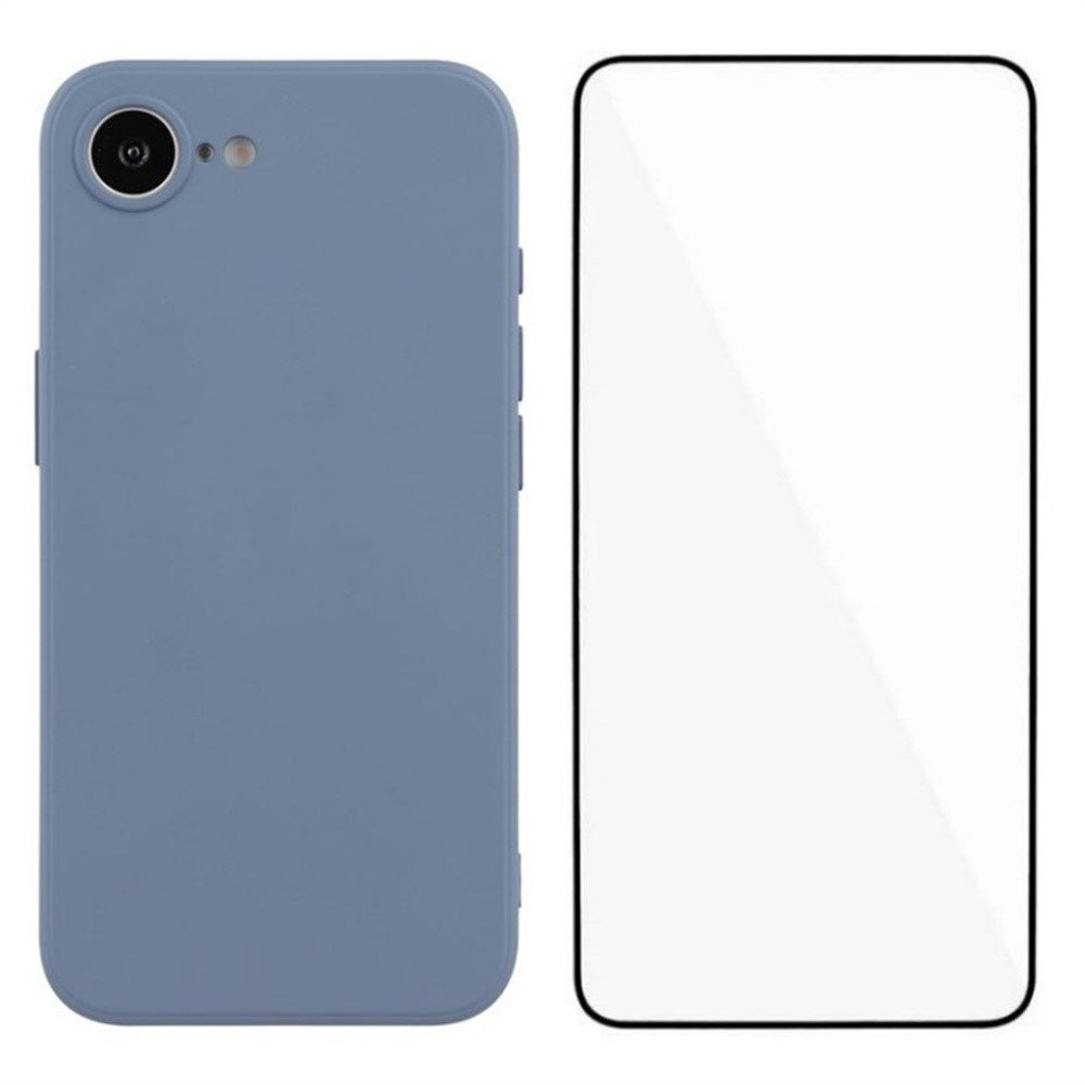 iPhone 17e / 16e Beskyttelsessæt m. Fleksibelt Plast Mobil Cover & Skærmbeskyttelse - Lavendel