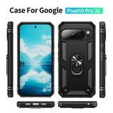 Google Pixel 10 Pro XL - EIDERWOOD Hybrid Håndværker Cover m. 360 Roterbar Kickstand - Sort