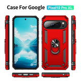 Google Pixel 10 Pro XL - EIDERWOOD Hybrid Håndværker Cover m. 360 Roterbar Kickstand - Rød