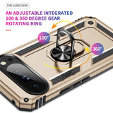 Google Pixel 10 Pro XL - EIDERWOOD Hybrid Håndværker Cover m. 360 Roterbar Kickstand - Guld