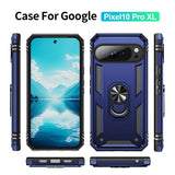 Google Pixel 10 Pro XL - EIDERWOOD Hybrid Håndværker Cover m. 360 Roterbar Kickstand - Blå