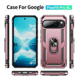 Google Pixel 10 Pro XL - EIDERWOOD Hybrid Håndværker Cover m. 360 Roterbar Kickstand - Rose Gold