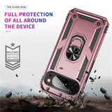 Google Pixel 10 Pro XL - EIDERWOOD Hybrid Håndværker Cover m. 360 Roterbar Kickstand - Rose Gold