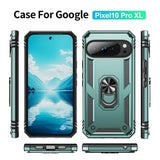 Google Pixel 10 Pro XL - EIDERWOOD Hybrid Håndværker Cover m. 360 Roterbar Kickstand - Grøn