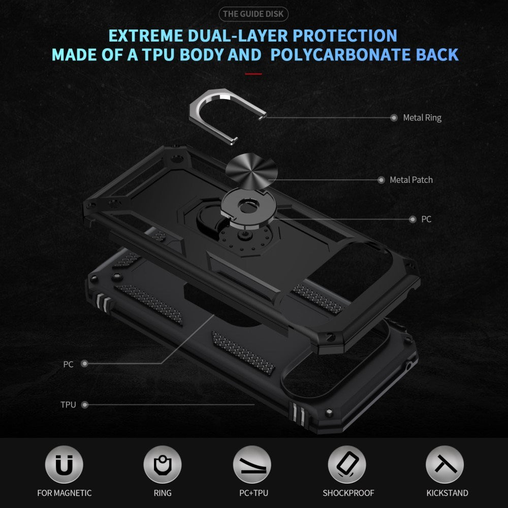 EIDERWOOD Google Pixel 10 / 10 Pro Håndværker Mobil Cover m. 360 Roterbar Kickstand - Sort