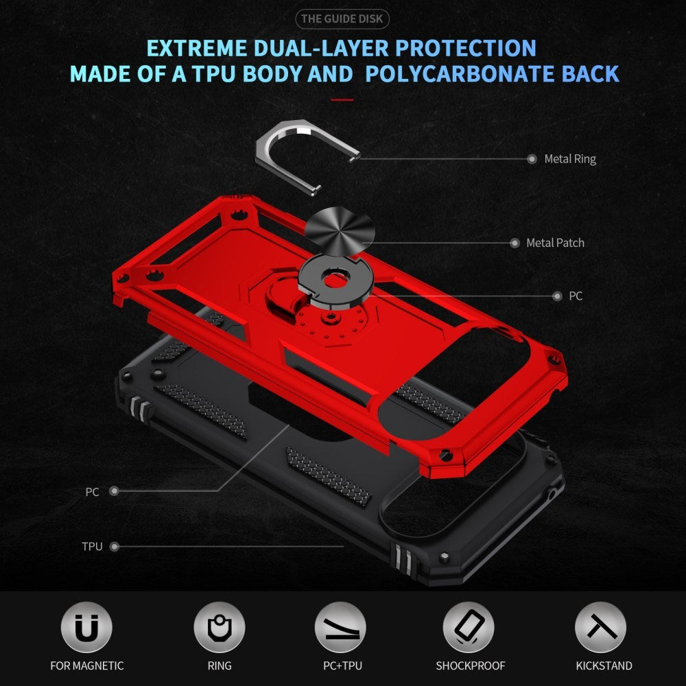 EIDERWOOD Google Pixel 10 / 10 Pro Håndværker Mobil Cover m. 360 Roterbar Kickstand - Rød