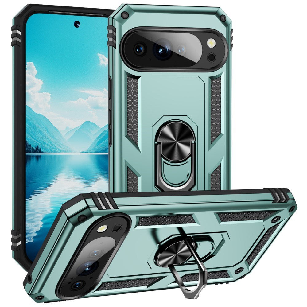 EIDERWOOD Google Pixel 10 / 10 Pro Håndværker Mobil Cover m. 360 Roterbar Kickstand - Grøn