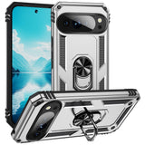 EIDERWOOD Google Pixel 10 / 10 Pro Håndværker Mobil Cover m. 360 Roterbar Kickstand - Sølv