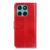 Motorola Edge 60 Fusion - EIDERWOOD Kunstlæder Flip Cover m. Kortholder & Ståfunktion - Rød