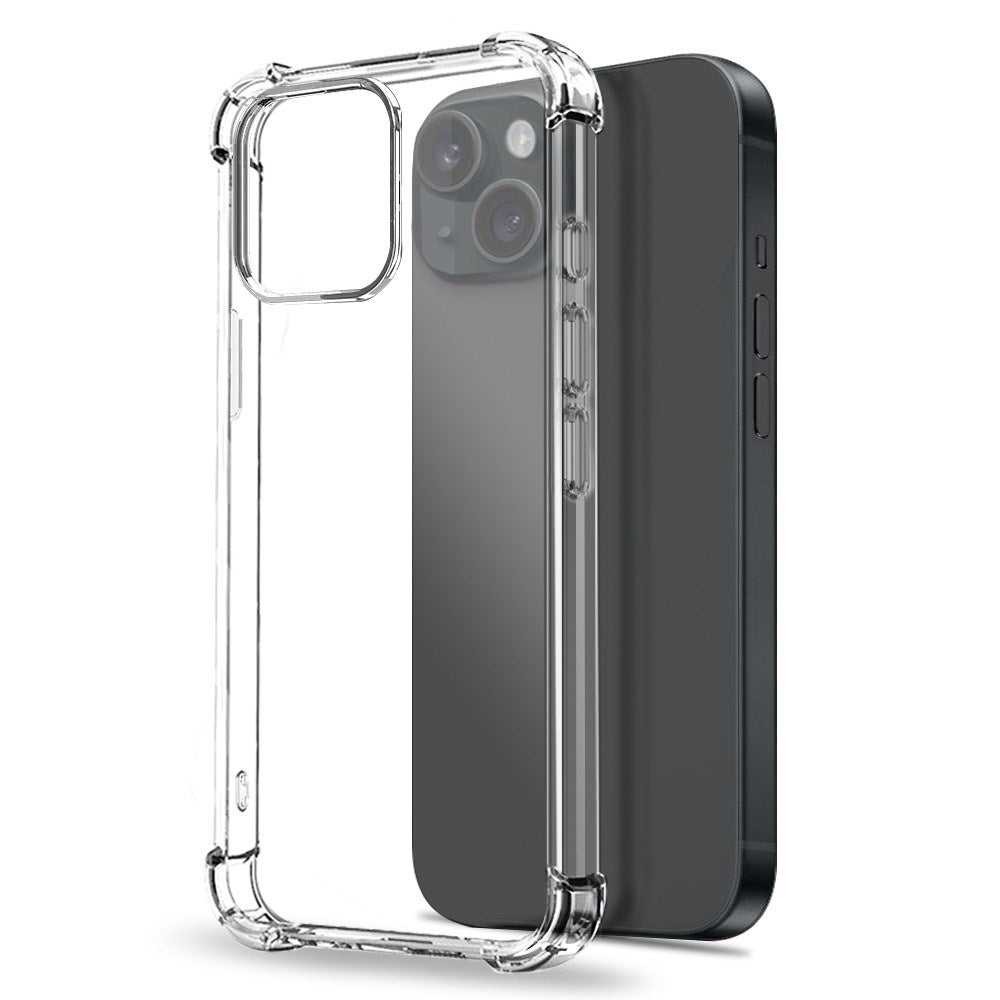 iPhone 15 NORTHJO 2-i-1 Beskyttelsessæt m. Stødabsorberende Fleksibelt Plastik Cover & Hærdet Skærmbeskyttelsesglas - Gennemsigtig
