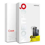 iPhone 17e / 16e NORTHJO 2-i-1 Beskyttelsessæt m. Stødabsorberende Fleksibelt Plastik Cover & Hærdet Skærmbeskyttelsesglas - Gennemsigtig