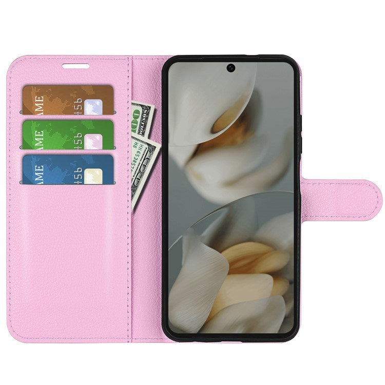 Google Pixel 10 Pro XL - EIDERWOOD Kunstlæder Flip Cover m. Kortholder & Ståfunktion - Lyserød