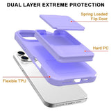 EIDERWOOD iPhone 16 Pro Max Fleksibelt Plastik Mobil Cover m. Kortholder & Indbygget Spejl - Lilla
