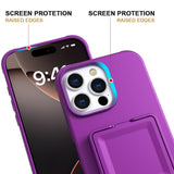 EIDERWOOD iPhone 16 Pro Fleksibelt Plastik Mobil Cover m. Kortholder & Indbygget Spejl - Mørkelilla