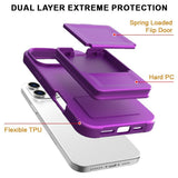 EIDERWOOD iPhone 16 Pro Fleksibelt Plastik Mobil Cover m. Kortholder & Indbygget Spejl - Mørkelilla