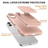 EIDERWOOD iPhone 16 Plus Fleksibelt Plastik Mobil Cover m. Kortholder & Indbygget Spejl - Rose Gold