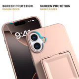 EIDERWOOD iPhone 16 Fleksibelt Plastik Mobil Cover m. Kortholder & Indbygget Spejl - Rose Gold
