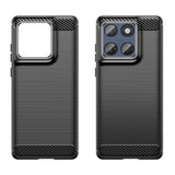 EIDERWOOD Motorola Edge 60 / Edge 60 Fusion Brushed Carbon Mobil Cover - Sort