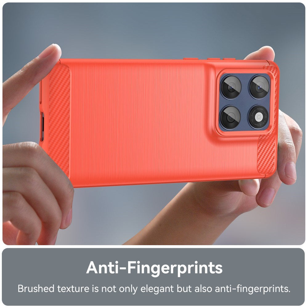 EIDERWOOD Motorola Edge 60 / Edge 60 Fusion Brushed Carbon Mobil Cover - Rød