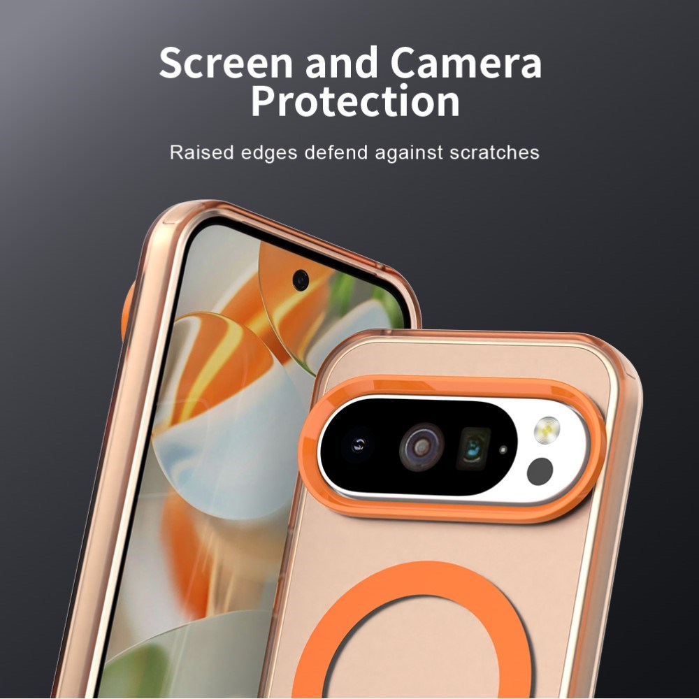 EIDERWOOD Google Pixel 10 / 10 Pro Hybrid Plast Bagside Cover - MagSafe Kompatibel - Gennemsigtig / Orange
