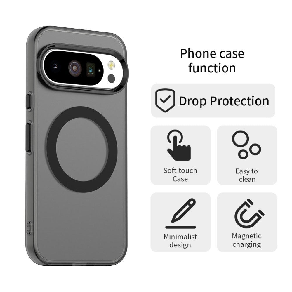 EIDERWOOD Google Pixel 10 / 10 Pro Hybrid Plast Bagside Cover - MagSafe Kompatibel - Gennemsigtig / Sort