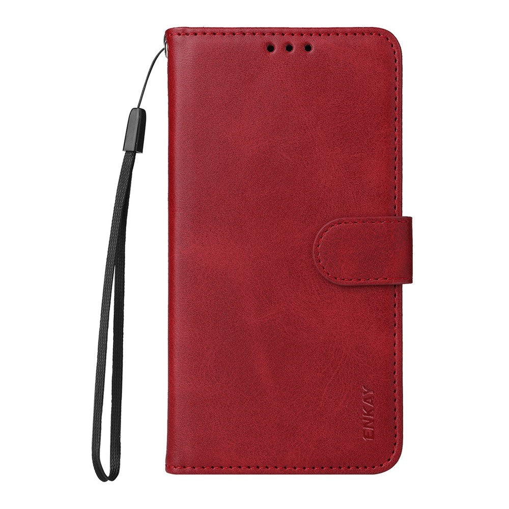 Motorola Edge 60 / Edge 60 Fusion - EIDERWOOD 2-i-1 Kunstlæder Flip Cover m. Skærmbeskyttelsesglas - Rød