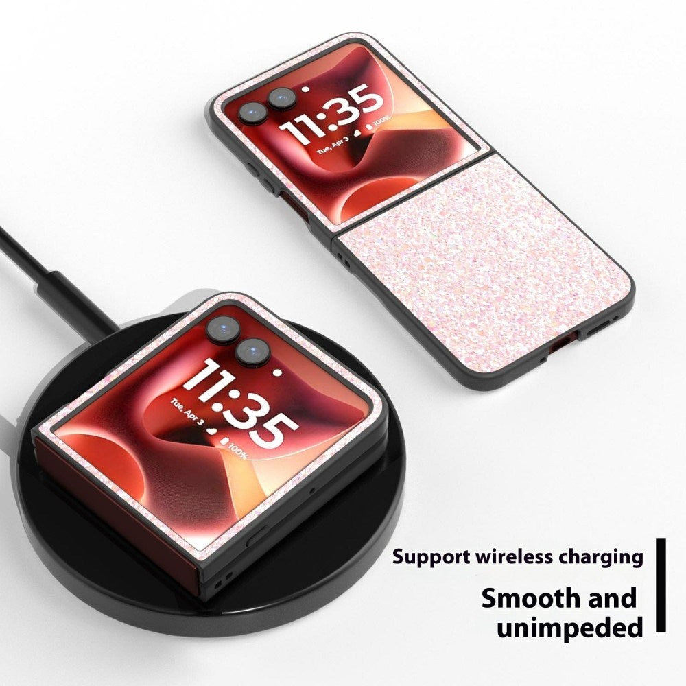 EIDERWOOD Motorola Razr 60 Ultra Hård Plastik Glitter Mobil Cover - Lyserød