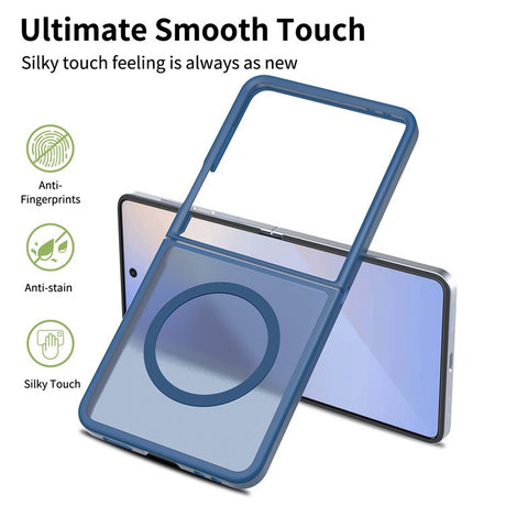 EIDERWOOD Samsung Galaxy Z Flip7 Mat Hybrid Bagside Cover - MagSafe Kompatibel - Gennemsigtig / Blå